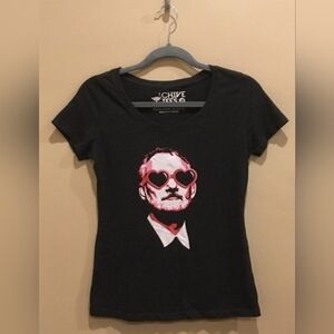 Bill Murray Heart Sunglasses Graphic T-shirt Black